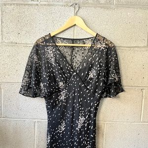 Silk Adrianna Papell cocktail dress | velvet dots